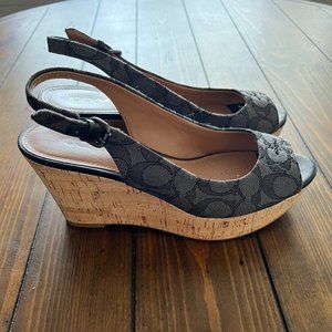 Coach Platform Wedge Sandals - womens size 8